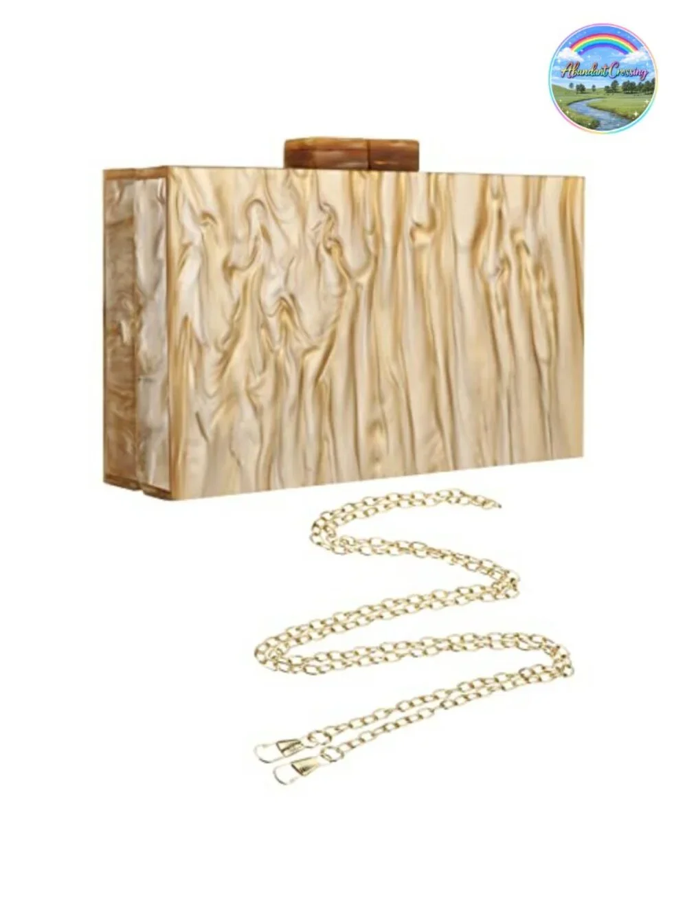 Acrylic Marbling Clutch Purse Women Evening Crossbody Bag Detachable Chain